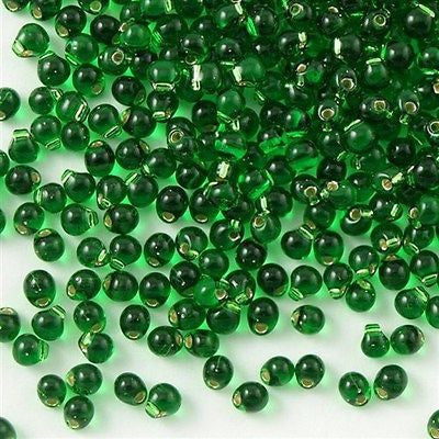 Tiny Miyuki Drop Seed Bead Silver Lined Green 9g Tube (16)