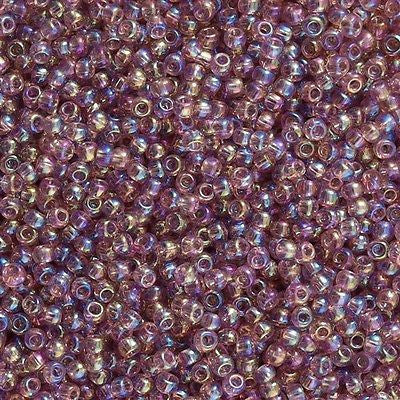 Toho Round Seed Beads 6/0 Transparent Light Amethyst AB 5.5-inch tube (166)