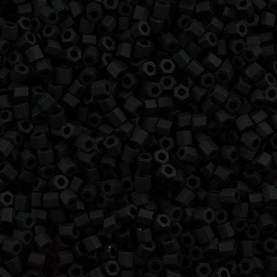 Toho Hex Seed Bead 11/0 Opaque Matte Black (49F)