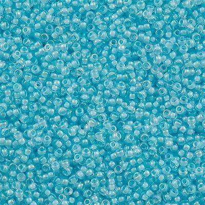 50g Miyuki Round Seed Bead 11/0 Inside Color Lined Sky Blue AB 11-278