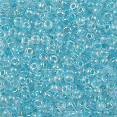 Miyuki Round Seed Bead 6/0 Inside Color Lined Glacier Blue AB 20g Tube (269)