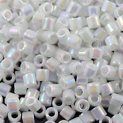 Miyuki Delica Seed Bead 8/0 Opaque White AB 6.7g Tube DBL202