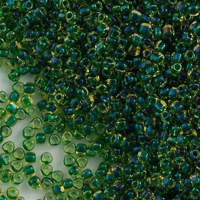 Miyuki Triangle Seed Bead 10/0 Green Lined Topaz 24g Tube (1165)