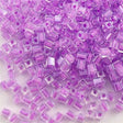 Miyuki 4mm Cube Seed Bead Inside Color Lined Lavender 10g (222)