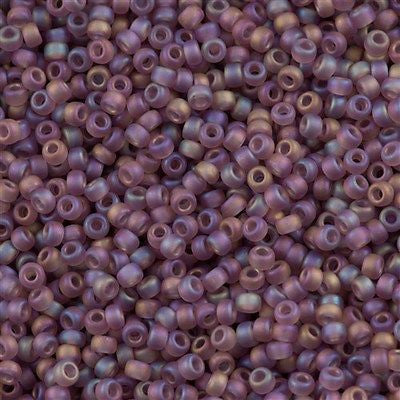 Miyuki Round Seed Bead 8/0 Transparent Matte Amethyst AB 22g Tube (142FR)