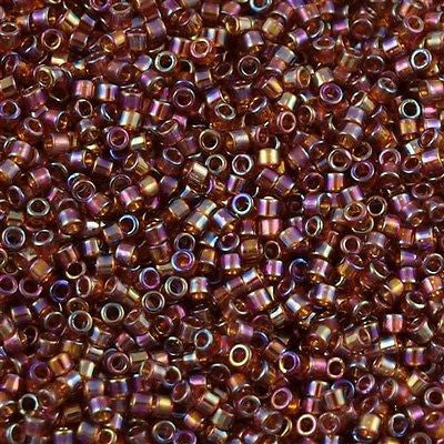 Miyuki Delica Seed Bead 11/0 Transparent Amber AB 2-inch Tube DB170