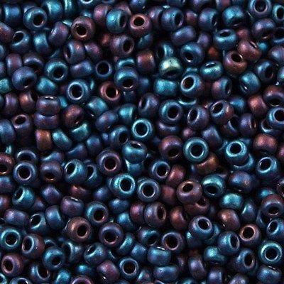 50g Miyuki Round Seed Bead 11/0 Matte Metallic Blue 11-2017