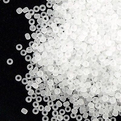 Toho Round Seed Bead 11/0 Transparent Matte Crystal 2.5-inch Tube (1F)