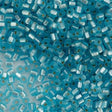 Miyuki Triangle Seed Bead 10/0 Matte Silver Lined Aqua 10g (1803F)