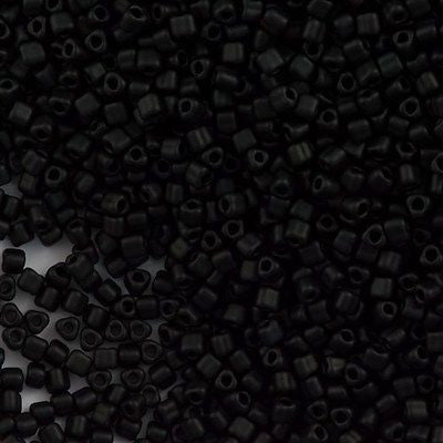 Miyuki Triangle Seed Bead 8/0 Opaque Matte Black 23g Tube (401F)