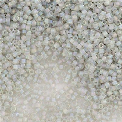 25g Miyuki Delica Seed Bead 11/0 Matte Transparent Light Grey AB DB1286