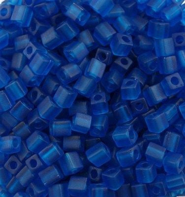 Miyuki 4mm Square Seed Bead Matte Capri Blue 19g Tube (149F)