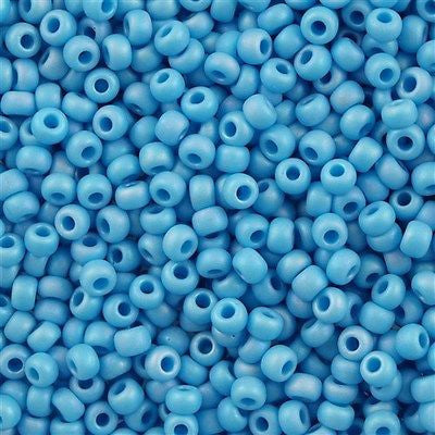 Miyuki Round Seed Bead 6/0 Matte Opaque Turquoise Blue AB 20g Tube (413FR)