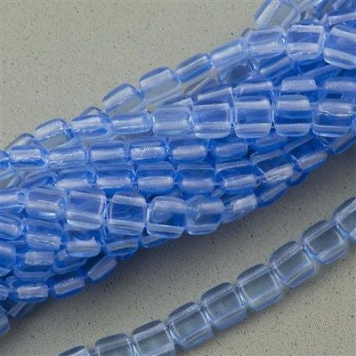 50 CzechMates 6mm Two Hole Tile Beads Light Sapphire T6-30020