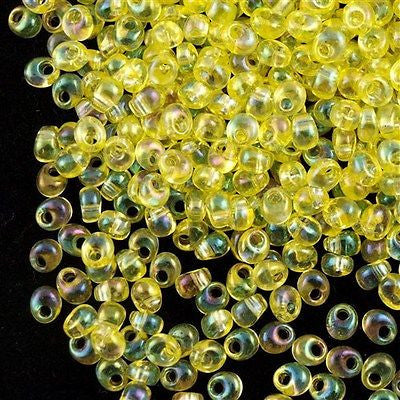 Miyuki 4mm Magatama Seed Bead Canary Yellow AB 23g Tube (2151)