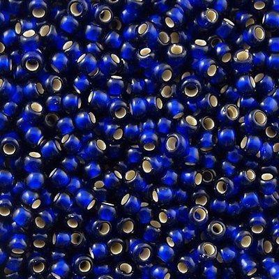 50g toho Round Seed Bead 8/0 Silver Lined Transparent Matte Dark Cobalt (28DF)