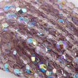 100 Czech Fire Polished 4mm Round Bead Light Amethyst AB (20020X)