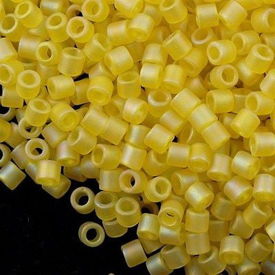 Miyuki Delica Seed Bead 8/0 Transparent Matte Yellow AB 6.7g Tube DBL854