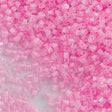 Miyuki 1.8mm Cube Seed Bead Inside Color Lined Pink 8g Tube (207)