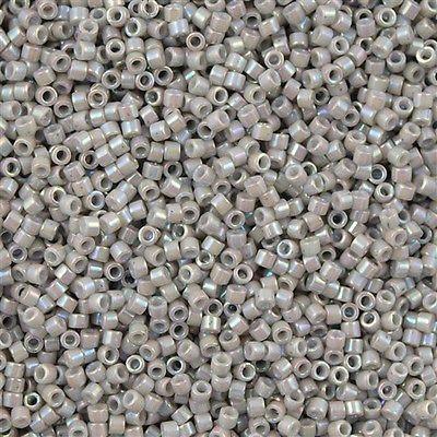 25g Miyuki Delica Seed Bead 11/0 Opaque Glazed Turtle Dove Grey AB DB1508