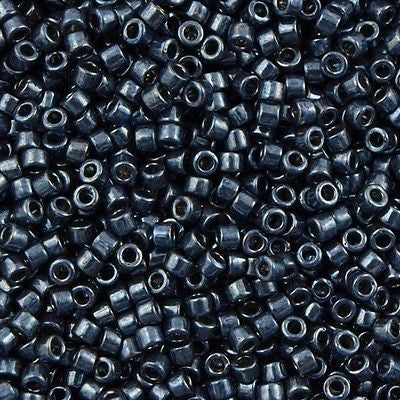 Miyuki Delica Seed Bead 11/0 Nickel Plated Dyed Gun Metal 2-inch Tube DB453