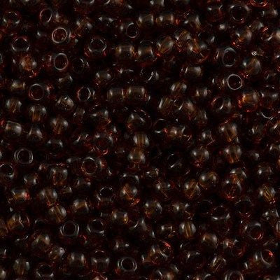 Toho Round Seed Beads 6/0 Transparent Root Beer 2.5-inch tube (423)