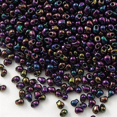 Tiny Miyuki Drop Seed Bead Metallic Dark Wine 9g Tube (454)