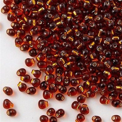 Tiny Miyuki Drop Seed Bead Silver Lined Dark Brown 9g Tube (5)