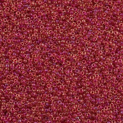 Miyuki Round Seed Bead 15/0 Dark Pink Lined Amber 2-inch Tube (363)