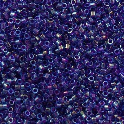 Miyuki Delica Seed Bead 11/0 Inside Dyed Color Blue Fuchsia 2-inch Tube DB1755