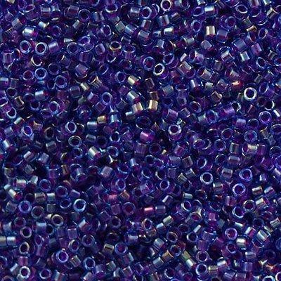 25g Miyuki Delica Seed Bead 11/0 Inside Dyed Color Blue Fuchsia DB1755