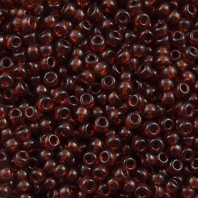 Miyuki Round Seed Bead 6/0 Transparent Dark Amber 20g Tube (134)