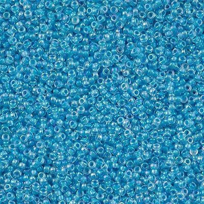 Miyuki Round Seed Bead 15/0 Inside Color Lined Sky Blue AB 2-inch Tube (278)