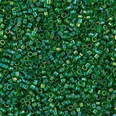 Miyuki Delica Seed Bead 11/0 Transparent Green AB 2-inch Tube DB152