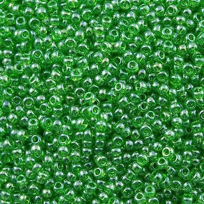 11/0 Toho Japanese Seed Beads - Glow In The Dark - Pale Green  Crystal/Bright Green #2710