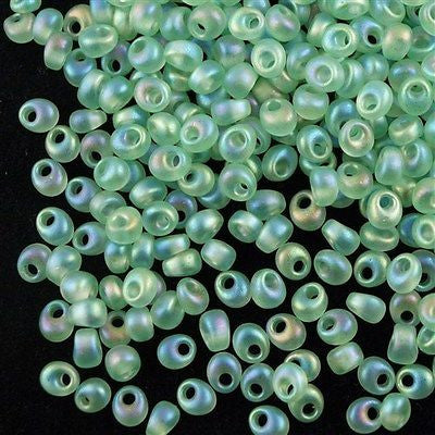 Miyuki 4mm Magatama Seed Bead Matte Pale Green AB 23g Tube (2134F)