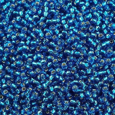 Miyuki Round Seed Bead 11/0 Silver Lined Capri Blue 22g Tube (25)