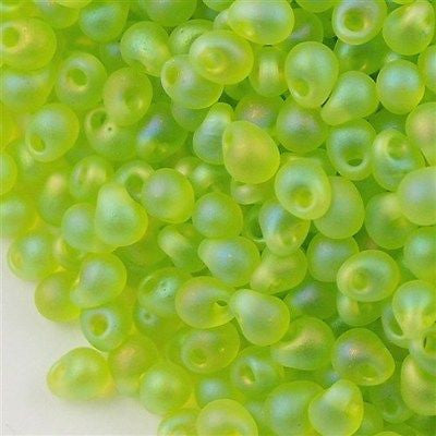 Miyuki Drop Fringe Seed Beads Matte Lime AB 24g Tube (143FR)