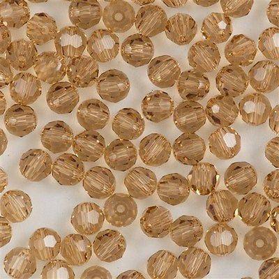 TRUE CRYSTAL 6mm Round Bead Light Colorado Topaz (246)