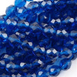 50 Czech Fire Polished 8mm Round Bead Capri Blue (60080)