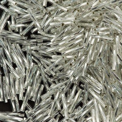 Miyuki 2x12mm Twisted Bugle Silver Lined Crystal 15g (1)