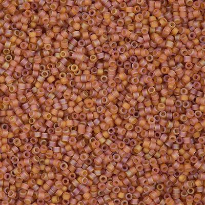 Miyuki Delica Seed Bead 11/0 Matte Transparent Dark Topaz AB 7.5g Tube DB866