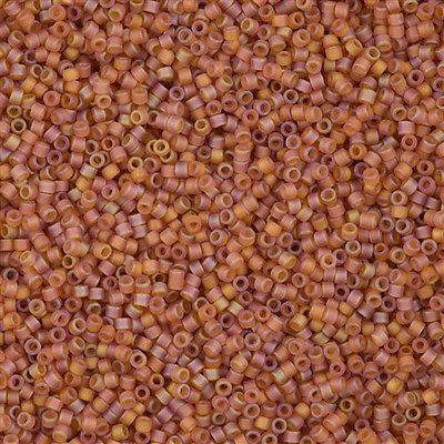 25g Miyuki Delica Seed Bead 11/0 Matte Transparent Dark Topaz AB DB866