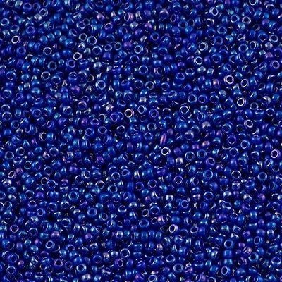 Miyuki Round Seed Bead 15/0 Opaque Royal Blue AB 2-inch Tube (484)