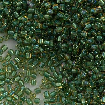 Miyuki Triangle Seed Bead 10/0 Light Green Lined Topaz Luster 10g (1168)