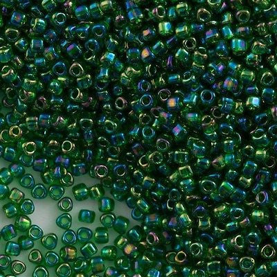 Miyuki Triangle Seed Bead 10/0 Green AB 24g Tube (1154)