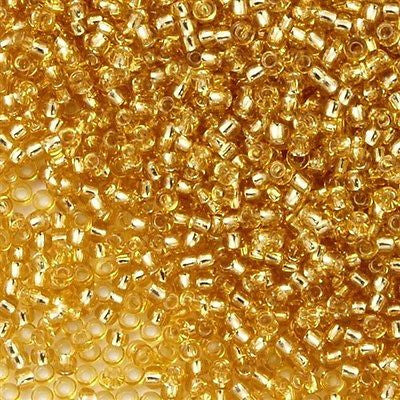 Toho Seed Bead 15/0 Silver Lined Gold 10g #22 | Aura Crystals, LLC