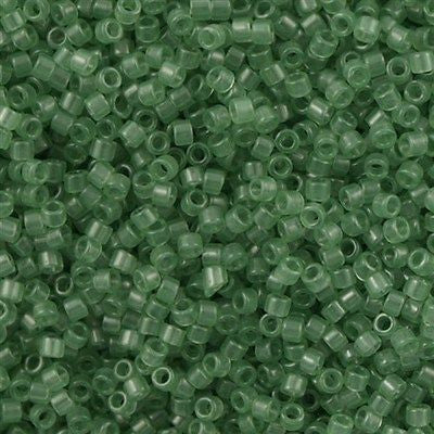 Miyuki Delica Seed Bead 11/0 Crystal Glazed Dusky Moss 2-inch Tube DB1415