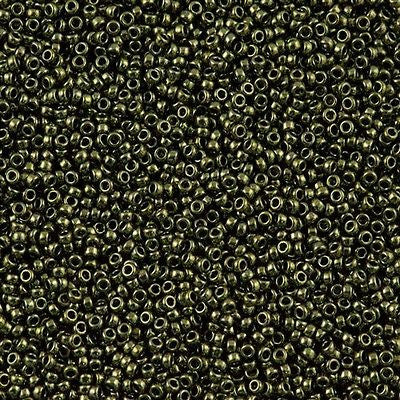 Miyuki Round Seed Bead 15/0 Metallic Olive 2-inch Tube (459)