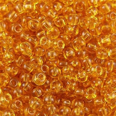 Czech Seed Bead 6/0 Transparent Topaz 50g 6-10050